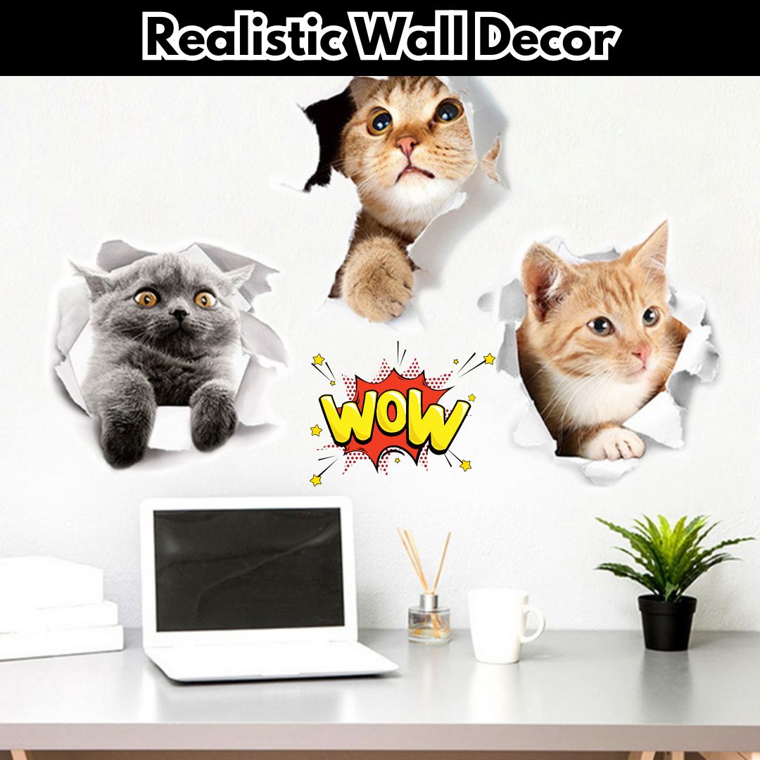 3D Cat Stickers