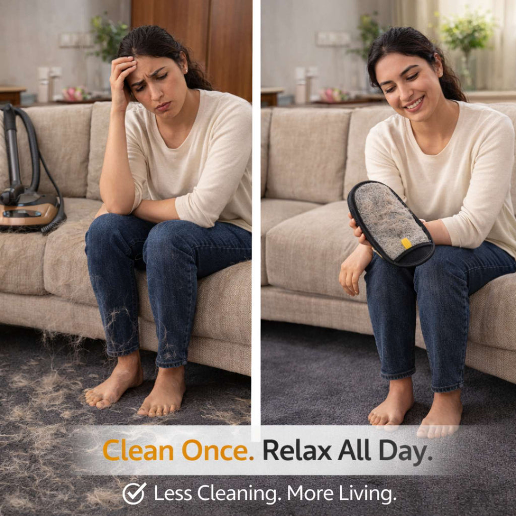 FurEase Pet Hair Removal Gloves – Gentle Grooming & Cleaning (Pack of 2)