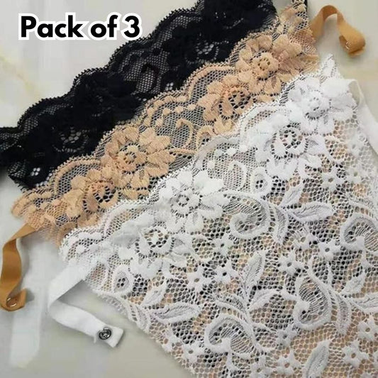Stylish Net Lace Women Camisole (Pack of 3)
