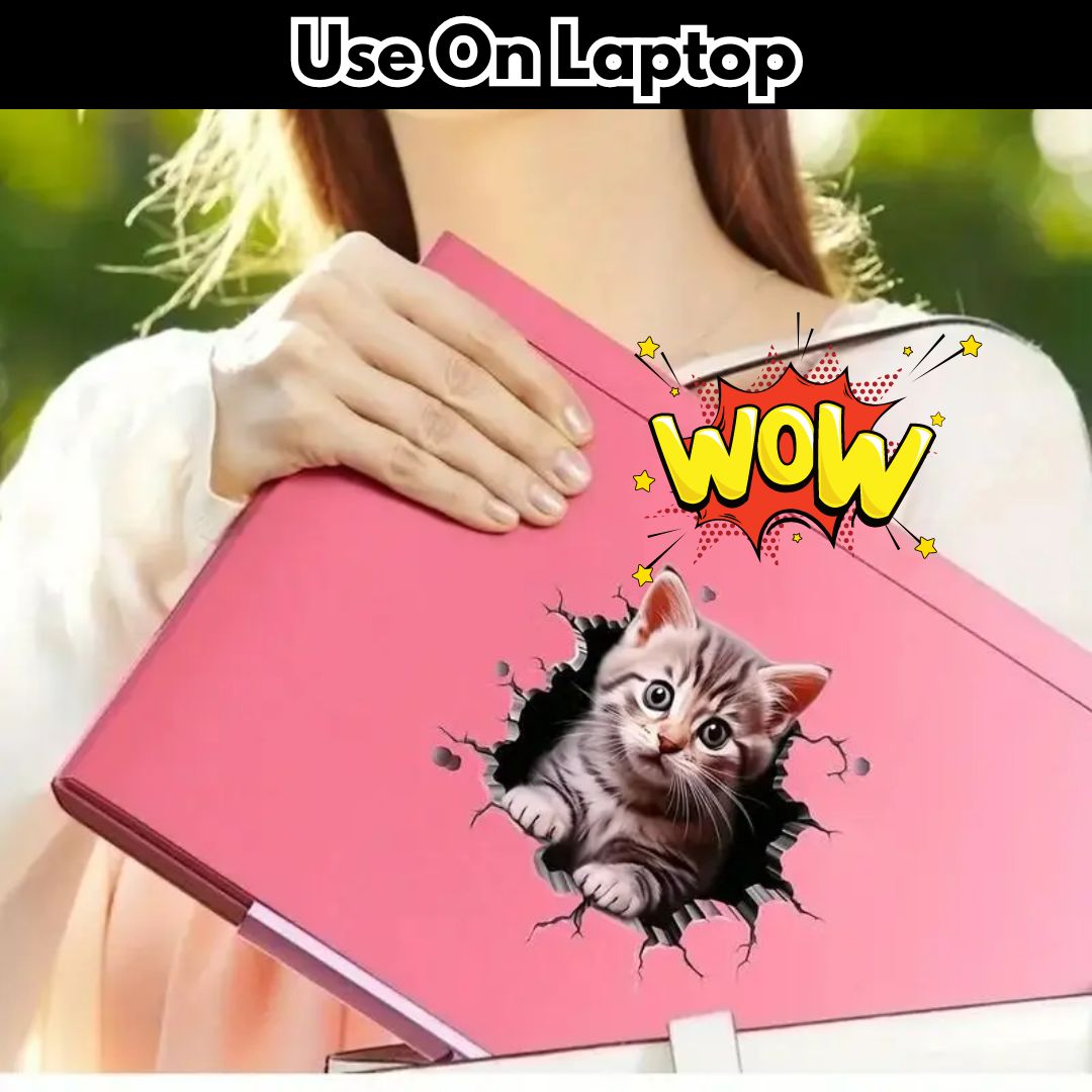 3D Cat Stickers