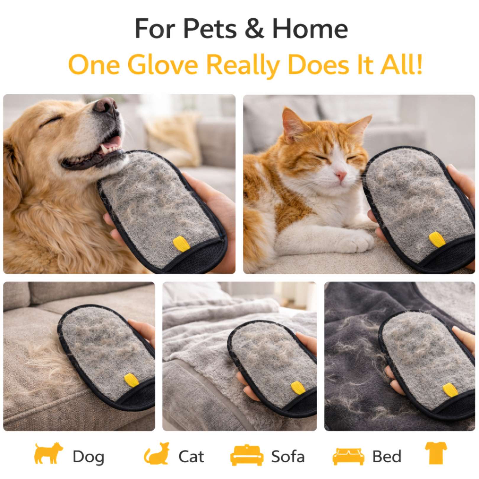 FurEase Pet Hair Removal Gloves – Gentle Grooming & Cleaning (Pack of 2)