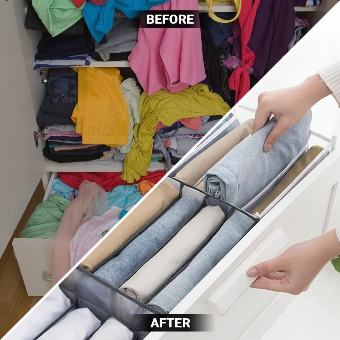 7 Compartment Foldable Cloth Organizer